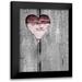 Peck Gail 20x24 Black Modern Framed Museum Art Print Titled - Up and Down Pink Woodcut Heart II