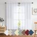 Goory Single Curtain Panel Rod Pocket Textured Voile Window Curtain Valance Semi-Blackout Thermal Insulated Tulle Window Drape Cotton Linen Sheer Curtain Scarf For Living Room White W:52 x L:84