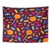 UFAEZU Candy Halloween with Small Sweets on Dark Holiday Trick Treat Bright Wall Art Hanging Tapestry Home Decor for Living Room Bedroom Dorm 60x80 inch