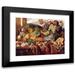 William Duffield 18x15 Black Modern Framed Museum Art Print Titled - Still Life with Mixed Fruit and a Rug with Landscape Beyond (1855)