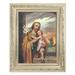 St. Joseph Picture Framed Wall Art Decor Medium Antique Silver Finished Frame with Acanthus-Leaf Detail