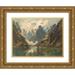 Carl August Heinrich Ferdinand Oesterley 14x11 Gold Ornate Wood Frame and Double Matted Museum Art Print Titled - Troll Wall (Norway) (1919)