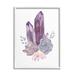 Stupell Industries Succulent Crystal Flower Purple Blue Watercolor Painting Graphic Art Framed Art Print Wall Art 16x20 By Ziwei Li