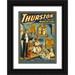 Strobridge and Co 14x18 Black Ornate Wood Framed Double Matted Museum Art Print Titled - Thurston the Great Magician the Wonder Show of the Universe. (1914)