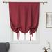 CUH Red Blackout Roman Curtains for Kids Bedroom Thermal Insulated Curtains Rod Pocket Tie Up Shade Curtains 1-Panel for Small Windows Bathroom Kitchen (54 x 54 Inches Long)