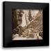 Watkins Carleton 20x20 Black Modern Framed Museum Art Print Titled - Piwayac - Vernal Fall - 300 ft. Yosemite California 1861