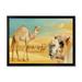 Designart Camels In Wild Desert II Farmhouse Framed Art Print