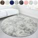 SAYFUT Super Soft Indoor Modern Shag Fur Area Rugs Fluffy Rugs Anti-Skid Shaggy Kids Rug Dining Room Home Bedroom Carpet Floor Mat Diameter 48in/ 63.78in/ 72in Round Soft Rug