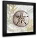 Tre Sorelle Studios 20x20 Black Modern Framed Museum Art Print Titled - Gray Gold Chevron Sand Dollar