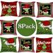 8pcs Grinch Christmas Cushion Cover 85x85cm