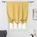 CUH Thermal Insulated Blackout Curtain - Bathroom Roman Curtain Yellow Tie Up Shade for Small Window Girls Room Window Valance Balloon Blind Rod Pocket 1-Panel (38 x 46 Inches Long)