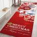 Christmas Santa Snowmen Rug Runner for Indoor Kitchen Christmas Winter Home Decorations Living Room Porch Farmhouse Entryway Anti-slip Front Door Mat