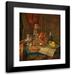 Josef Mansfeld 15x17 Black Modern Framed Museum Art Print Titled - An Opulent Still Life with a Champagne Glass and a Majolica Ewer (1884)