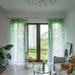 Sufanic Willow Curtains Floral Tulle Sheer Voile Casement Net Curtains for Window Living Room Kitchen Green 40x80inch