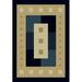 Designer Home Urban Area Rug 040-36864 Times Square Navy Boxes Squares 3 11 x 5 3 Rectangle