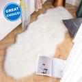 Faux Fur Rug Fluffy Shaggy Area Rug Ultra Soft 2 x 6 Feet Sheepskin Fur Rug White Fuzzy Rug Machine Washable Shag Rug Nursery Decor Throw Rugs for Bedroom Kids Room Living Room White