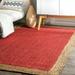 Avgari Creation Red Rug Rectangle Natural Jute Braided Style Runner rug Area Carpet Rag Rug Door Mat-(Rectangle Shape-48x84 Inch)