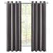 Tektrum Thermal Insulated Blackout Room Darkening Curtains with Grommet Top Silver Foil Print Wave Lines with Dots Drapes for Living Room Bedroom Light Blocking 52W x 108L Inch 2 Panels Grey