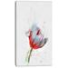 DESIGN ART Designart Beautiful Red White Flower Sketch Extra Large Floral Canvas Art 16 in. wide x 32 in. high