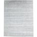 Grey Wool / Silk Rug 8X10 Modern Hand Knotted Scandinavian Solid Large Carpet