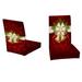 QISIWOLE Christmas Red Tablecloth Chair Cover Set Christmas Decorations Christmas Bow Bell Tablecloth Oil-Proof and Waterproof & Christmas Chair Covers for Dining Room