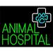 Green Animal Hospital Block LED Neon Sign 15 Tall x 19 Wide - inches Black Square Cut Acrylic Backing with Dimmer - Premium built indoor Sign for Club Home dÃ©cor Event Workshop Storefront.