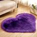 TUTUnaumb 2022 Winter Christmas Wool Imitation Sheepskin Rugs Faux Fur Non Slip Bedroom Shaggy Carpet Mats Home Festival Decor Purple