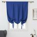 CUH Thermal Insulated Blackout Curtain - Bathroom Roman Curtain Blue Tie Up Shade for Small Window Girls Room Window Valance Balloon Blind Rod Pocket 1-Panel (22 x 46 Inches Long)