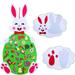 YUEHAO Hangs 3.1ft Easter DIY Felts Bunny for Kids Wall Hanging Decor with 47 Ornaments Gift Front Decorative Rabbit Multicolor