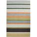 Hand Tufted Multi Color Wool Rug 5X8 Modern Scandinavian Striped Room Size