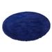 Fluffy Round Rug for Bedroom Soft Circle Area Rug for Kids Room Shag Plush Circular Rugs for Dorm Home Decor Navy Blue