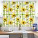 Goory 1 Pair Slot Top Sunflower Printed Window Curtain Scarf Semi-Blackout Thermal Insulated Window Drape-28 Width Style-4 W:28 xL:39