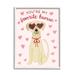 Stupell Industries Favorite Human Dog Pink Hearts Wearing Sunglasses Paintings White Framed Art Print Wall Art 16x20 by Heather Strianese