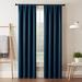Eclipse Darrell Modern Blackout Thermal Rod Pocket Window Curtains for Bedroom or Living Room (Single Panel) 37 in x 95 in Indigo