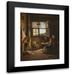 Pierre Duval Le Camus 20x24 Black Modern Framed Museum Art Print Titled - Two Veterans Playing â€˜Piquetâ€™ (1819)