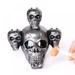 Halloween Skull Lights LED Electronic Candle Light Skull Head Bar Haunted House Tabletop Shelf Props Horror Skull Head Candle Holder