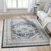 Well Woven Topkapi Pesaro Medallion Oriental Blue Vintage Distressed 7 10 x 9 10 Area Rug