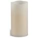 Everlasting Glow Bisque Vanilla Scent Wavy Edge Pillar Flameless Flickering Candle