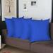 Honey Set of 4 Decorative Throw Pillow Cover Solid Color 22 x 22 Sapphire Blue Square Pillowcase for Couch Bedding