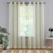 Set of 2 Jacquard Tassel Window Drapes Pompom Curtain Panels for Bedroom Living Room Beige 52 W x 95 L