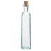 Kitchen Supply Green Glass Bottle with Cork Square - 10 oz Capacity