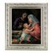Holy Family Picture Framed Wall Art Decor Large Anitque Silver Finely Detaild Frame with Carved Scrollwork