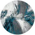 SAFAVIEH Glacier Katelynn Abstract Area Rug Blue/Grey 7 8 x 7 8 Round