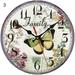 QILIN Farm Wall Clock Mute Retro Style Wall Decor Thick Rustic Wooden Wall Clock for Kitchen