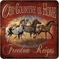 Freedom Reigns Horses Novelty Sign | Indoor/Outdoor | Funny Home DÃ©cor for Garages Living Rooms Bedroom Offices | SignMission personalized gift Wall Plaque Decoration