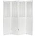 Oriental Furniture 6 ft. Tall Adjustable Shutter Room Divider White - 4 Panel