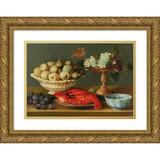 Jacob Foppens van Es 24x18 Gold Ornate Framed and Double Matted Museum Art Print Titled - Still Life with a Lobster Fruit and a Gilded Tazza