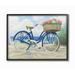 Stupell Industries Bike with Flower Basket Beach Blue Nautical Painting Framed Wall Art Design by James Wiens 16 x 20 Black Framed