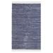 Lush Ambience URVI Indoor Rag Area Rug | Hand Woven Ecofriendly Recycled Polyester Rug for Indoor Outdoor Use | 2X3 Ft | Navy Blue & White