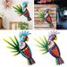 2Pieces Metal Parrot Wall Art Decor Colorful Birds Sculptures Hanging Wall Decorations for Living Room Patio Farmhouse Bedroom Decor Red and Orange